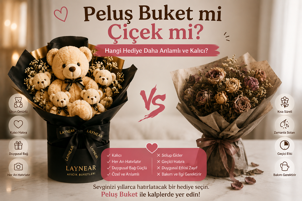 peluş buket mi çiçek mi, peluş buket,istanbul aynı gün,