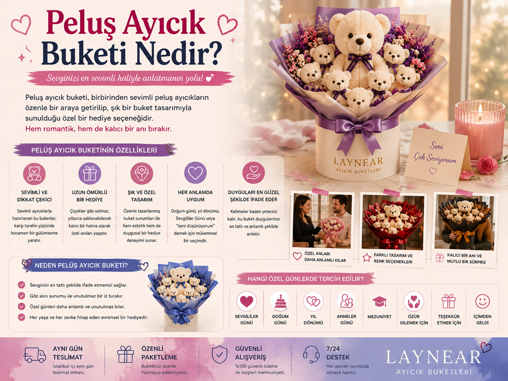 peluş ayıcık buketi nedir, peluş ayıcık buketi,