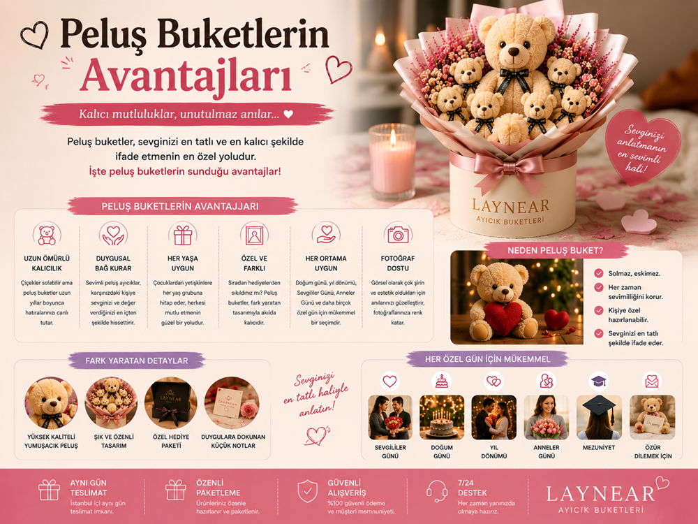 peluş buketlerin avantajları, peluş buket avantajları,
