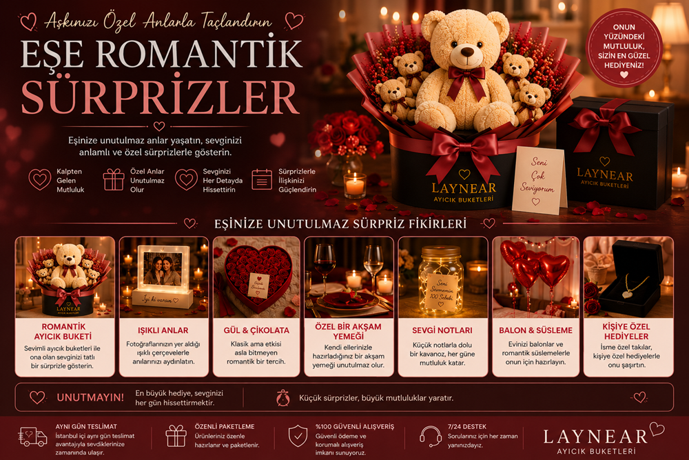 eşe romantik sürprizler,eşe sürpriz fikirleri,eşe romantik